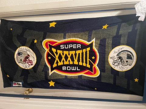 NFL Super Bowl 38 autographed Towel XXXVIII Football players Cover