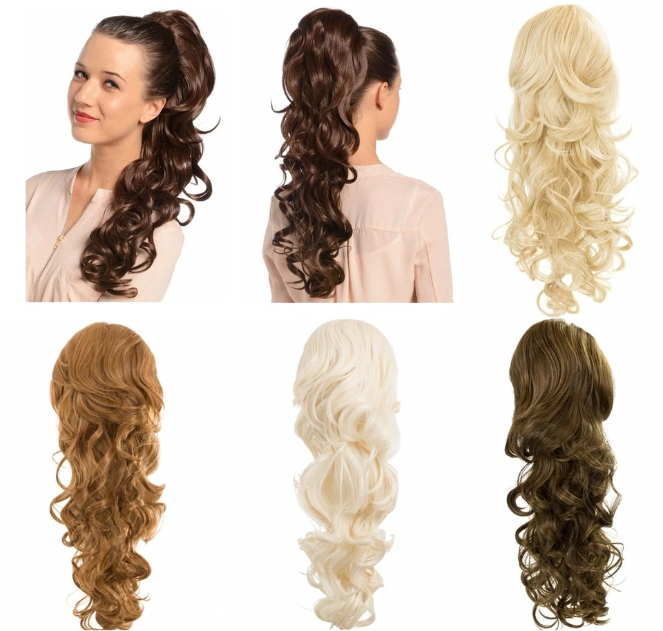 Curly Thick Koko Ponytail Clip comb Hair Extensions Drawstring Like Human Hair - Image 1 of 4