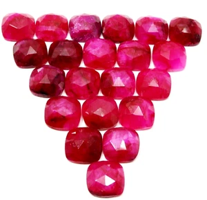 43.95 Ct Red Ruby Natural Enhanced Square Cut Loose Gemstone Lot - Picture 1 of 4