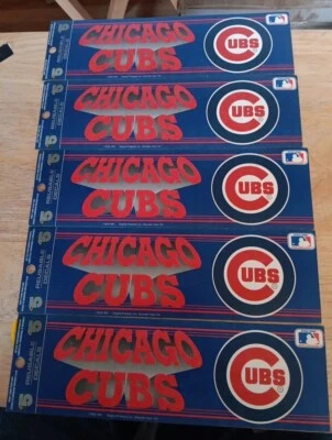 Vintage 1991 Chicago Cubs  MLB Decal Bumper Stickers (5 Stickers) Reusable - Image 1 of 4