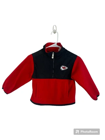 KC Kansas City Chiefs NFL Team Apparel Fleece Half Zip Kids Sweater Size 5 Cover