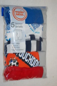 Boys Underwear 5 PR COTTON BOXER BRIEFS Sports Theme S 6-7 M 8 L 10-12 XL 14-16 - Picture 1 of 1