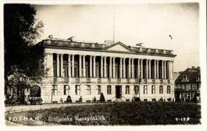 Polen, POSEN POSEN, Biblioteka Raczyńskich Bibliothek (1940er Jahre) RPPC Postkarte - Bild 1 von 2