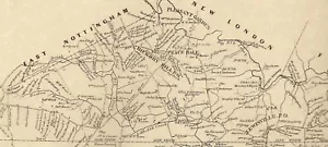 Peacedale Chatham Lewisville Hickory Hill PA 1873 Karte Hausbesitzer Namen gezeigt - Bild 1 von 2