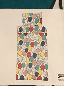 Set copripiumino singolo Ikea Busenkel palloncini festa 150x200 cm rosa/blu NUOVO - Foto 1 di 8