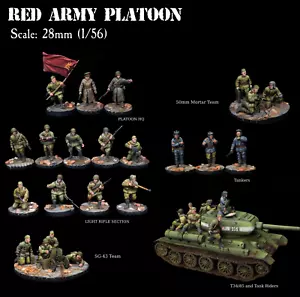 Soviet Union - Red Army Infatry Platoon - 28 mm 1/56 - Bolt Action WW2 - Imagen 1 de 7