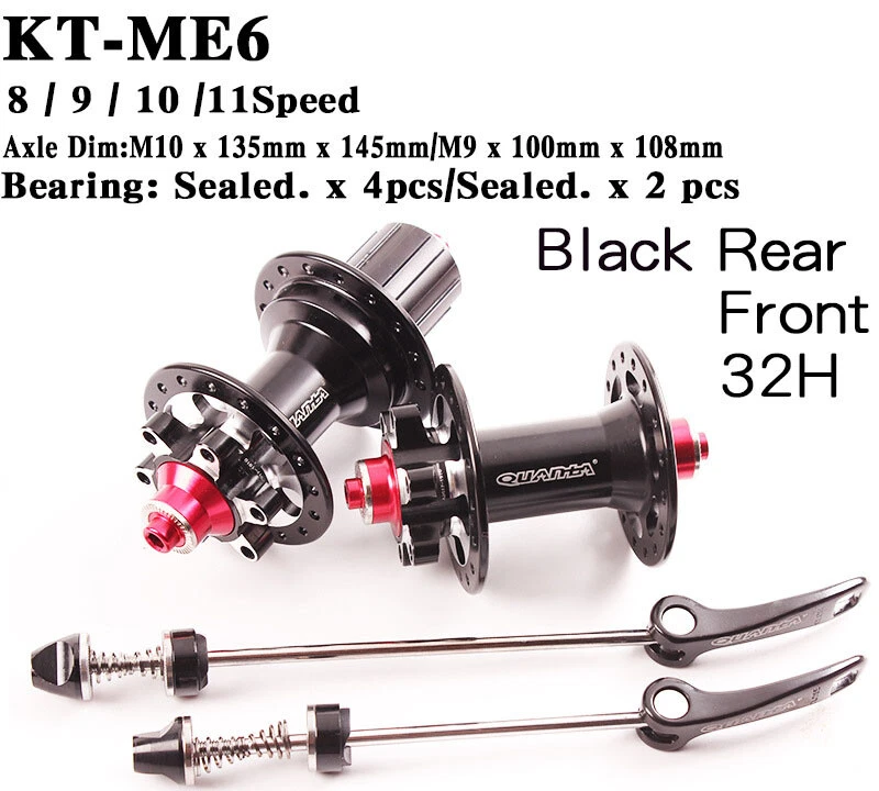Buje de bicicleta QuanTa mtb buje de bicicleta ultraligero 32H 9x100mm/10 x 135mm QR para 8-11S Foto 1 de 4