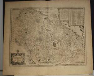 LE MANS MAINE FRANCE 1640 BLAEU RARE ANTIQUE COPPER ENGRAVED MAP LATIN EDITION