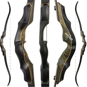 62" Takedown Recurve Bow 20-60lbs Limb Wooden Riser Archery American Bow Hunting - Picture 1 of 15