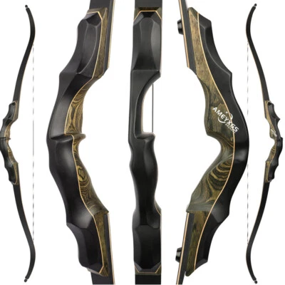 62" Takedown Recurve Bow 20-60lbs Limb Wooden Riser Archery American Bow Hunting - Image 1 of 4