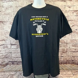 T-shirt uomo Gildan nera manica corta moto stampa divertente ultra cotone 2XL - Foto 1 di 7