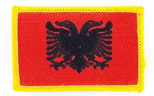 FLAG PATCH PATCHES ALBANIA ALBANIAN IRON ON COUNTRY EMBROIDERED WORLD SMALL - Picture 1 of 1