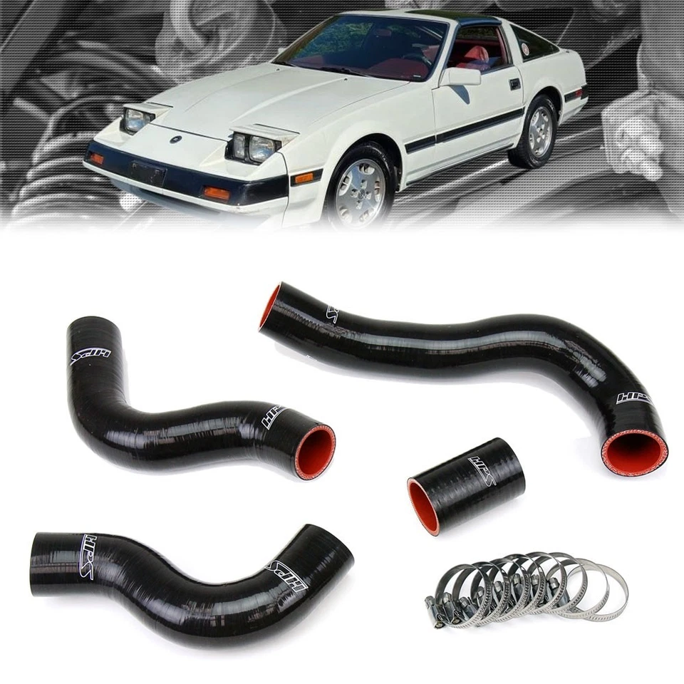 HPS Black Reinforced Silicone Radiator Hose Kit For 84-89 Nissan 300ZX Turbo/NA - Image 1 of 1