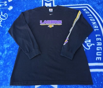 Vintage Nike Los Angeles Lakers Shirt Men Size L Center Swoosh Long Sleeve - Image 1 of 4