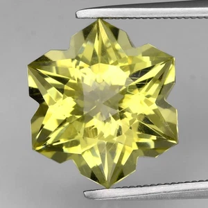 💎 4.34ct 10.5x10.5mm VS Snowflake Natural Lemon Quartz - Fascinating Brazil Gem - Picture 1 of 4