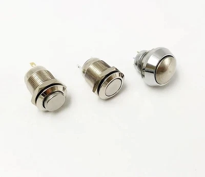 12mm 2 pins Waterproof Momentary Metal Push Button Switch Car Start Door Bell Ho - Image 1 of 4