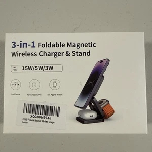 KU XIU X55 Chargeur Rapide Sans Fil Magnétique Pliable 3 en 1 - NOIR - Photo 1 sur 4