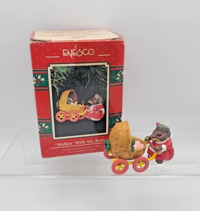Enesco Treasury of Christmas Ornament, 1991, Walkin' With My Baby. - Picture 1 of 9