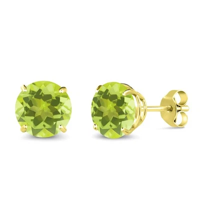 Aretes de cuarzo amarillo limón de oro amarillo de 10 quilates para mujer (2,40 quilates), Foto 1 de 4