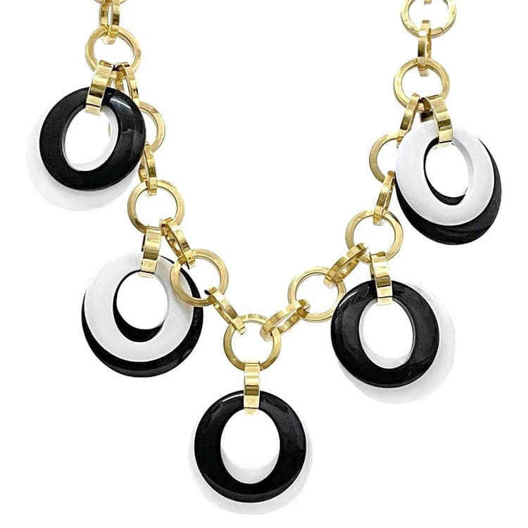 Collar Marni negro blanco oro metal plástico usado cadena MARNI accesorio cinta Foto 1 de 4