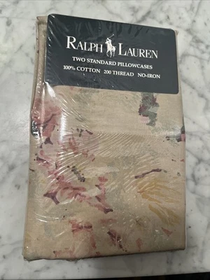 VTG Ralph Lauren "Francesca" Floral Standard Pillowcases Set 2 - NOS NWT RARE - Image 1 of 4