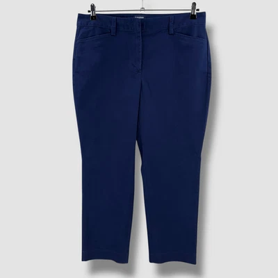 LANDS' END Women Navy Blue Chino Trousers UK 16 Ankle Work Office NEW - Image 1 of 4