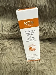 Ren Clean Skincare Glow and Protect Serum 30ml / 1 fl. oz. Brand New In Box  - Picture 1 of 5