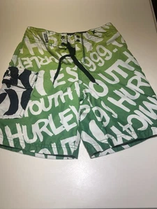 HURLEY - Boy’s - Swim - Board - Shorts - Size 5 - Youth - Green - 1999 Excellent - Picture 1 of 3