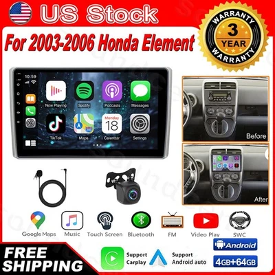 Fit For Apple Carplay For 2003-2006 Honda Element Android15 Car Stereo Radio GPS - Imagem 1 de 4