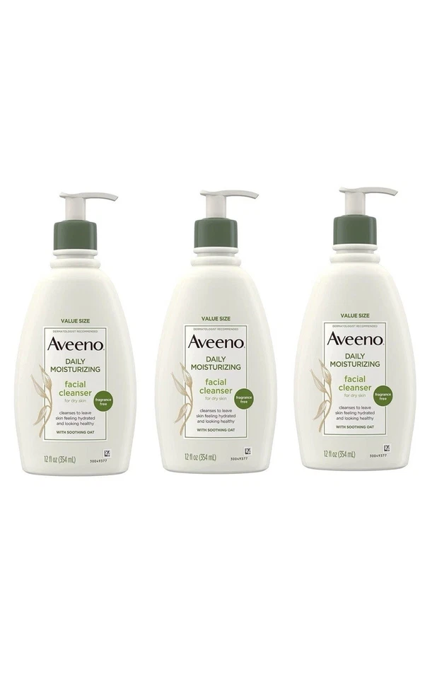 Paquete de 3 limpiadores faciales hidratantes diarios Aveeno 12 oz envío gratuito Foto 1 de 1