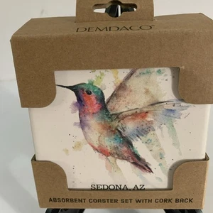 Posavasos colibrí absorbente con respaldo de corcho de Demdaco juego de 4 Sedona AZ - Imagen 1 de 10