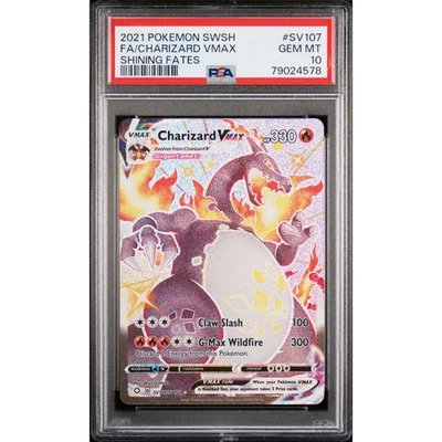 PSA 10 Charizard VMAX #SV107 Full Art Shining Fates 2021 Sword & Shield - Image 1 of 2