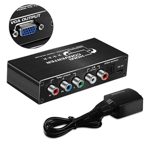 New 1080P HDMI to RGB Ypbpr Component Video Audio Scaler Converter Adapter - Picture 1 of 15