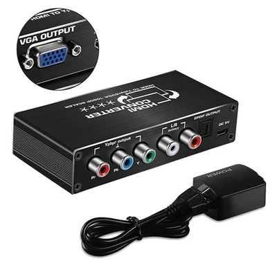 New 1080P HDMI to RGB Ypbpr Component Video Audio Scaler Converter Adapter - Image 1 of 4
