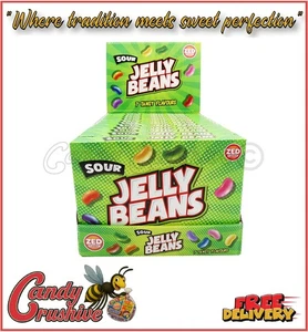 Zed Candy Sour Jelly Beans Box Fruit Flavoured with a Sour Twist 120g - 12 Pack - Picture 1 of 1