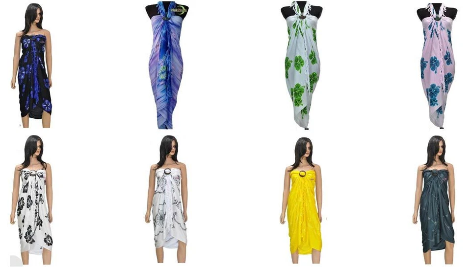 PAREO LUX Sarong Wickeltuch Wickelrock Strandkleid Badekleid 175 x 115 cm - Bild 1 von 1