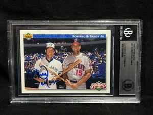 ROBERTO ALOMAR BLUE JAYS SIGNED AUTOGRAPH 1992 UPPER DECK BLOODLINES BECKETT BAS - Picture 1 of 2