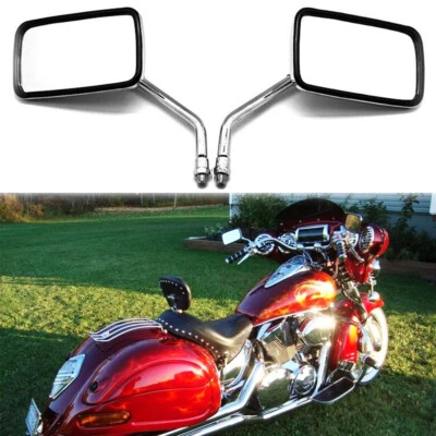 Espejo retrovisor rectangular cromado 10 mm para motocicleta Honda VTX1300C VTX1800 Foto 1 de 4