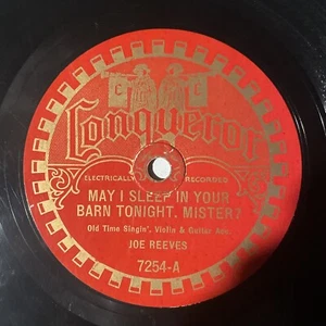 10" 78 RPM-Joe Reeves-May I Sleep In Your Barn Tonight Mister/Frail Wildwood - Picture 1 of 4