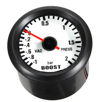 Black Shell 2" 52mm Car Universal LED Bar Turbo Boost Vacuum Gauge Meter - Image 1 of 4