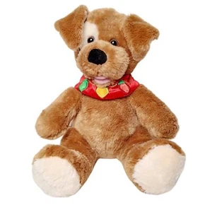 Build A Bear brauner Hund 12 Zoll Plüsch mit Patch abnehmbares beleuchtetes Weihnachtshalsband - Bild 1 von 9
