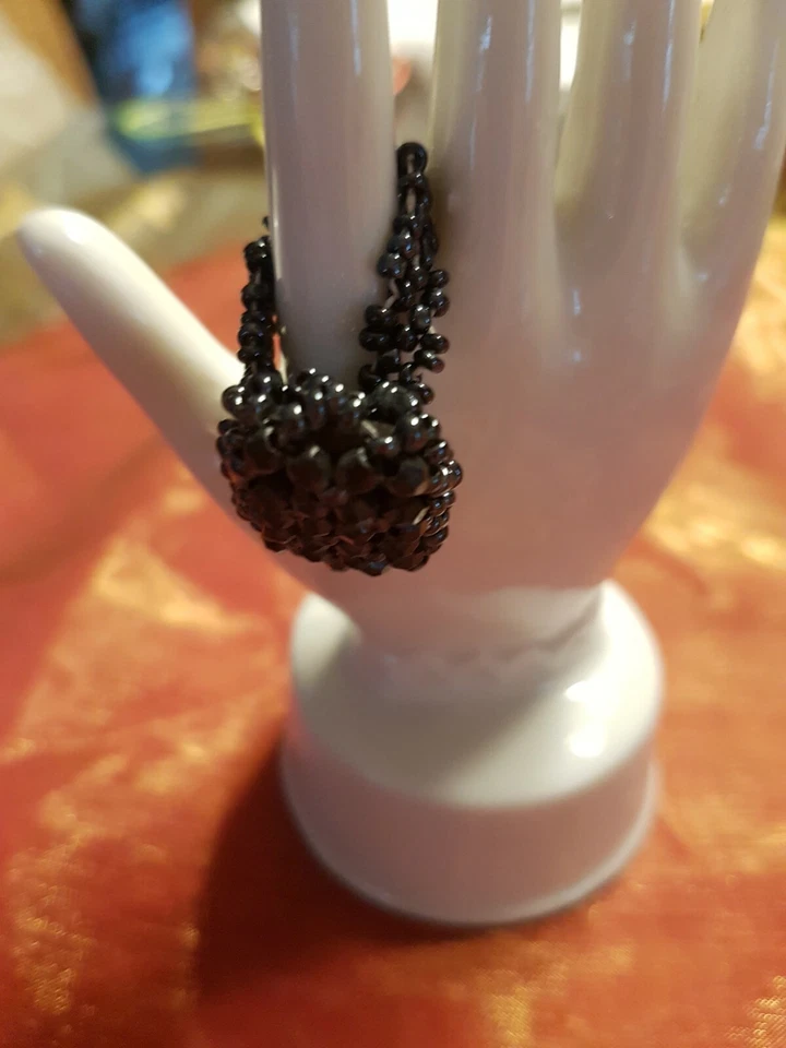 Perlen Ring schwarz - Bild 1 von 2