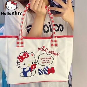 HelloKitty Embroidered Tote Shoulder Bags Handbag Women Cartoon Designer Bags