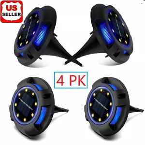 4 Pack Solar Ground Light 8LED White Solar Outdoor Lights Disk Light Waterproof - Picture 1 of 11