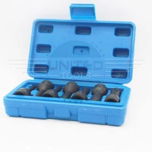 7pc 3/8 Impact Spline Socket Bit Set M5-M14 Socket Cr-Mo M5 M6 M7 M8 M10 M12 M14 - Picture 1 of 4