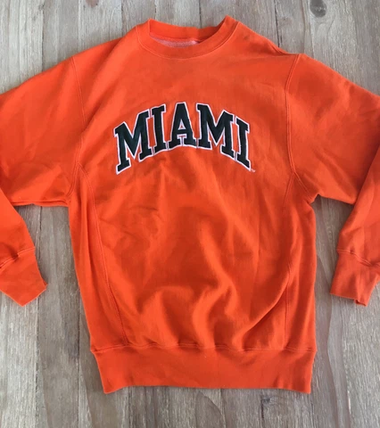 Miami Hurricanes Thick Sweatshirt Steve & Barry's Orange Men XS Chest 40” Cover