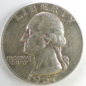 1957 D Silver Washington Quarter 25C, Misplaced Mint Mark FS-501, House Coin - Picture 1 of 2