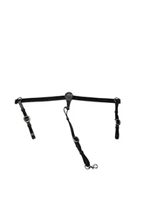 Circle Y 1 1/2" Wide Straight Classic Smooth Breast Collar for Horse Black - Picture 1 of 8
