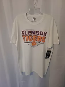 NWT Clemson Tigers '47 Brand Scrum Tee Shirt T-Shirt White Wash Color Size XL - Picture 1 of 7