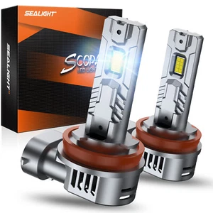 Pair S2S SEALIGHT H11 High Low Beam Bulbs Kit LED Headlight W/Bulbs - Picture 1 of 11